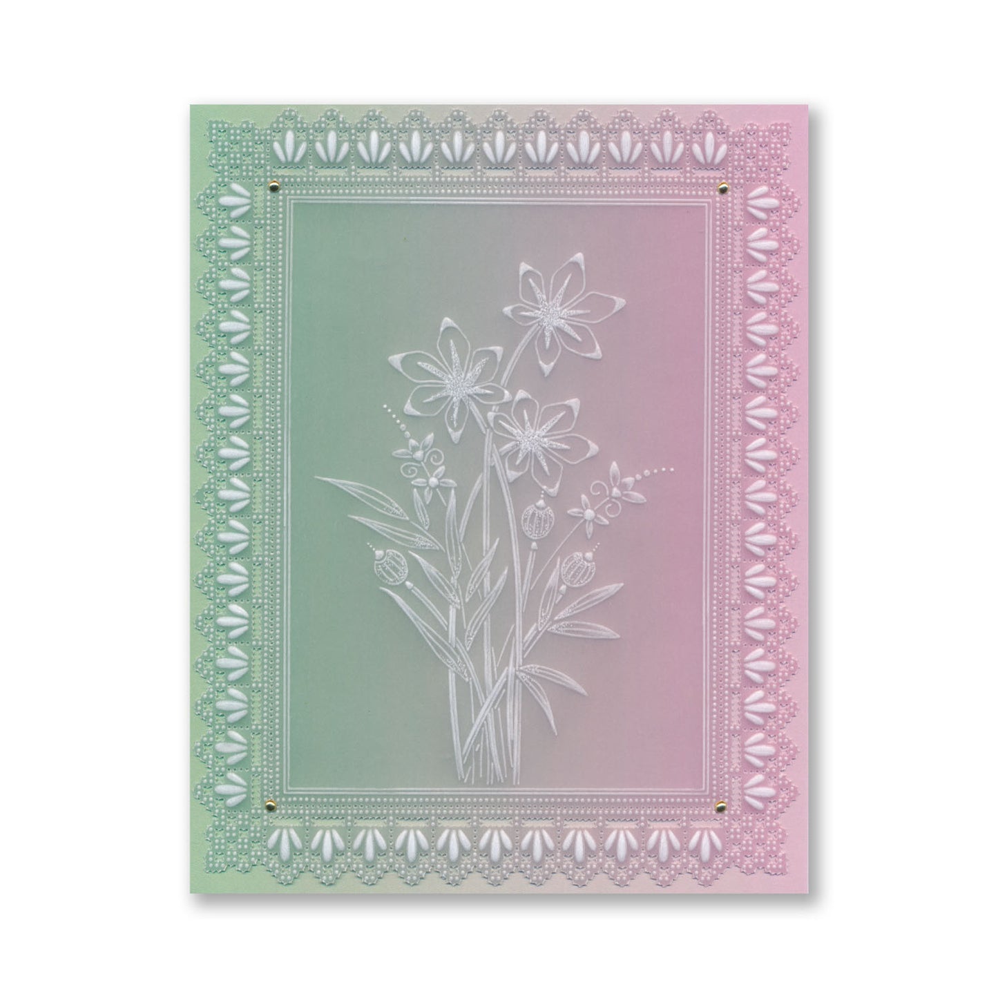 Winter Floral Spray A6 & Spacer Groovi Plate Trio