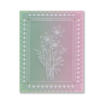 Winter Floral Spray A6 & Spacer Groovi Plate Trio