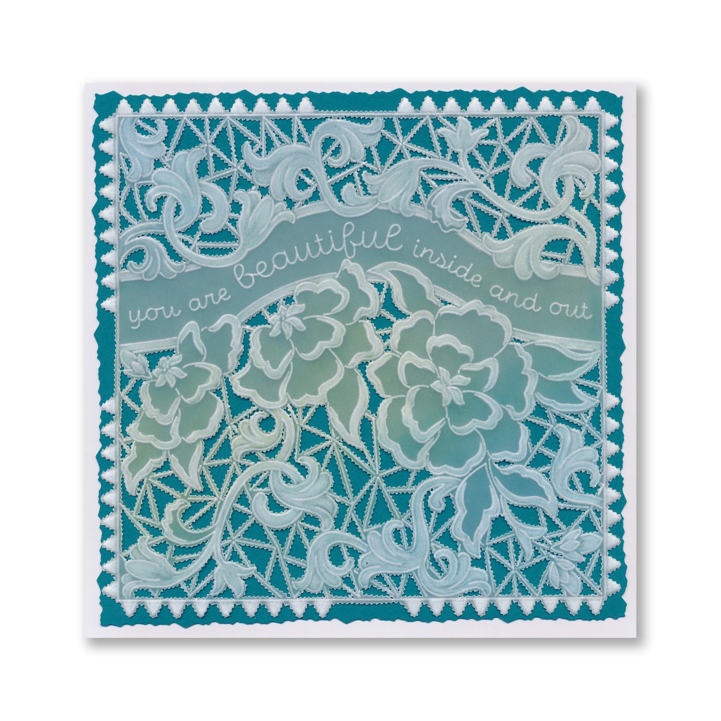 Linda's Richelieu Lace You Are Beautiful A5 Square Groovi Plate