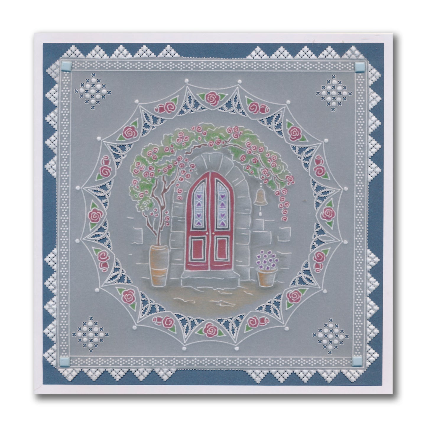 Linda's Tuscan Roses & Portico Layering Frame A4 Square Groovi Plate