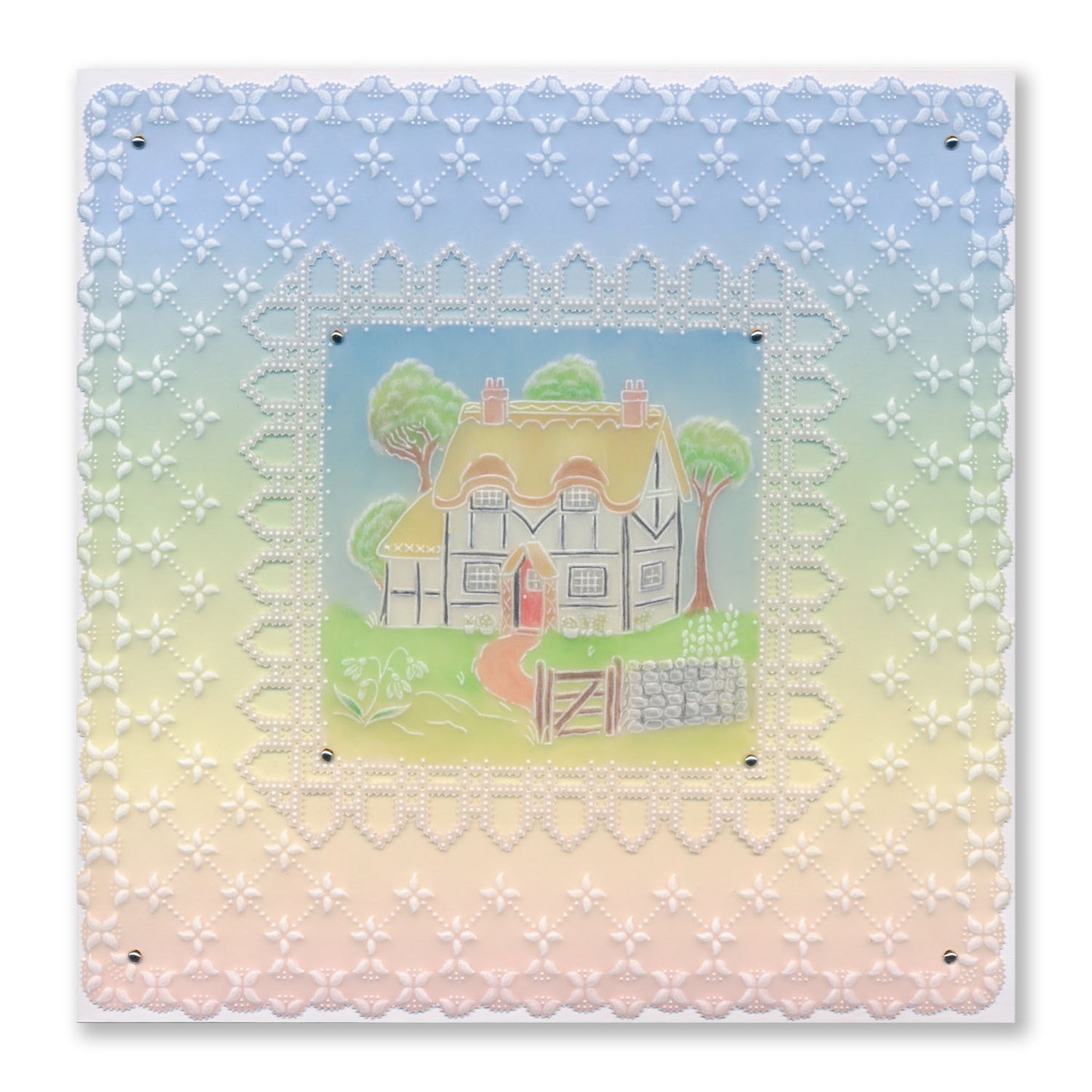 Linda's Country Cottage Layering Frame A4 Square Groovi Plate