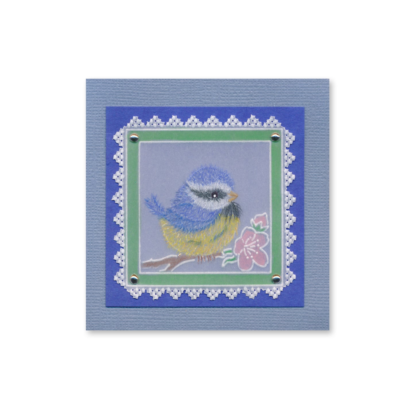 Linda's 123 - Blue Tits A5 Square Groovi Plate