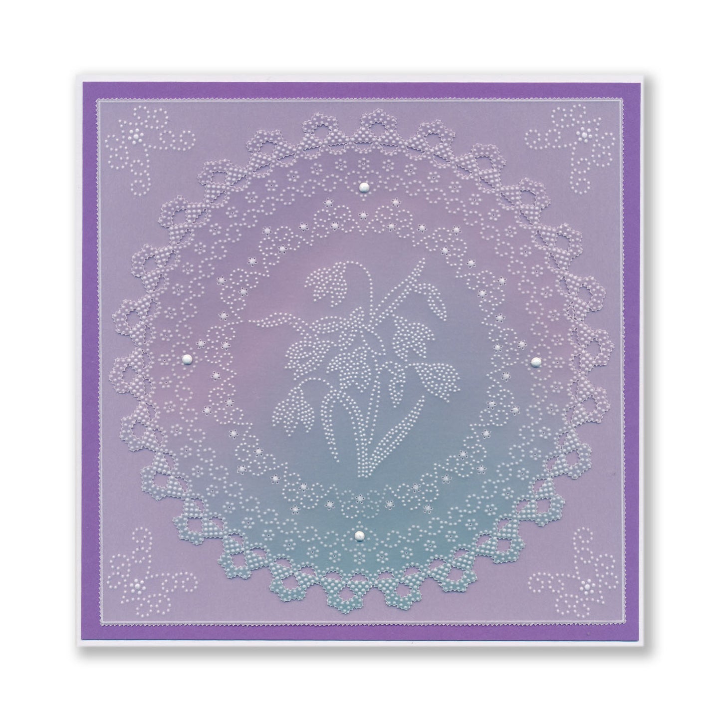 Linda's Dotty Cross-Stitch Snowdrops Layering Frame A4 Square Groovi Plate