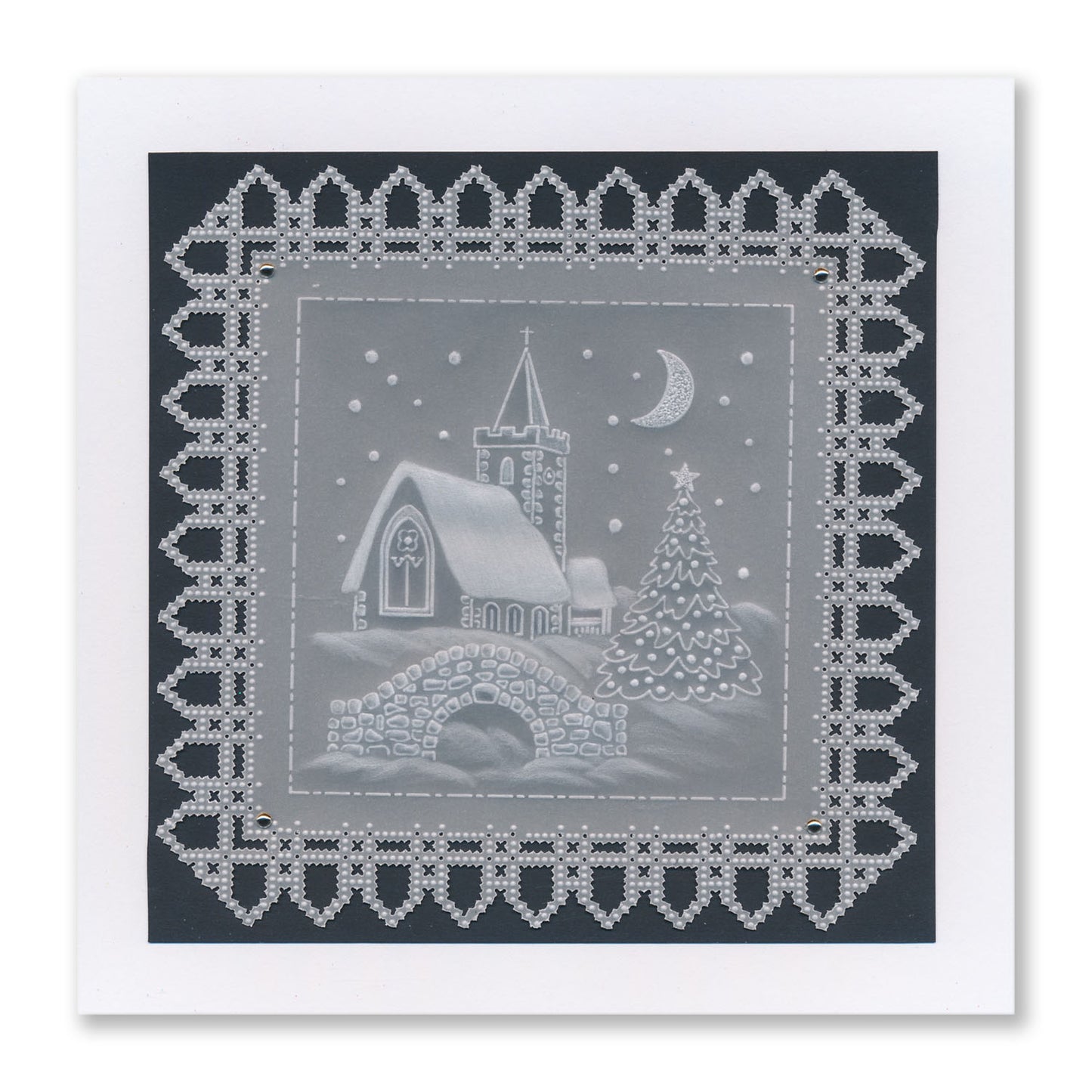 Linda's Silent Night Layering Frame A4 Square Groovi Plate