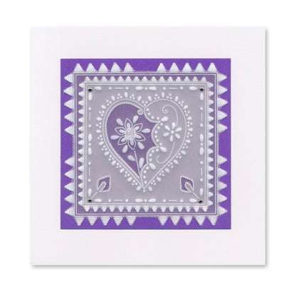 Barbara's Loving Heart A5 Square Groovi Plate