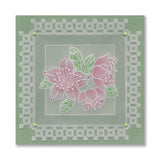 Tina's Floral Samplers A4 Groovi Plate Duo with 8x8 Rainbow River Designer Parchment