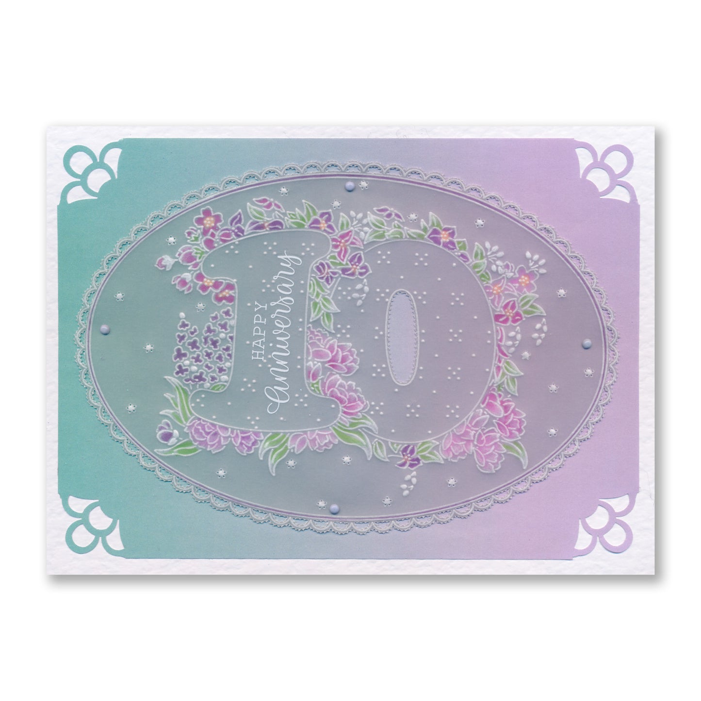 Linda's Floral Numbers A6 Square Groovi Plate Collection