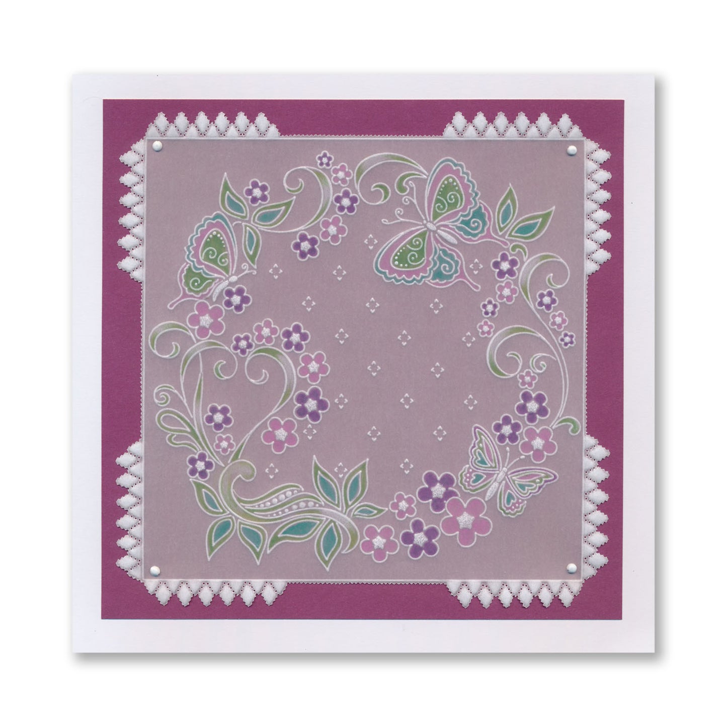Linda's Richelieu Lace Butterflies A5 Square Groovi Plate