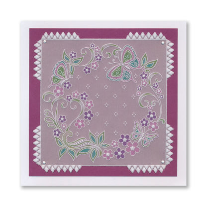 Linda's Richelieu Lace Butterflies A5 Square Groovi Plate