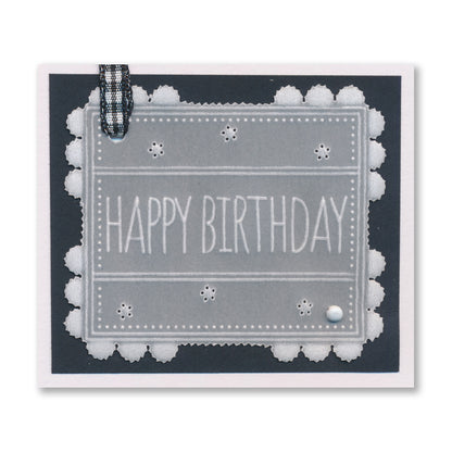 Floral Frame & Sentiments - Happy Birthday Poppies A6 Square Groovi Plate