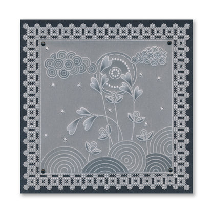 Doodle Landscapes -  Flowers in Spring and Sunrise Flowers A5 Square Groovi Plate Duo