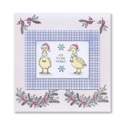 Barbara's Christmas Animals - Geese A6 Stamp & Mask Set