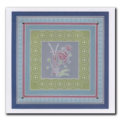 Barbara's Bijou Floral Alphabet & Numbers A4 & A5 Square Groovi Plate Duo