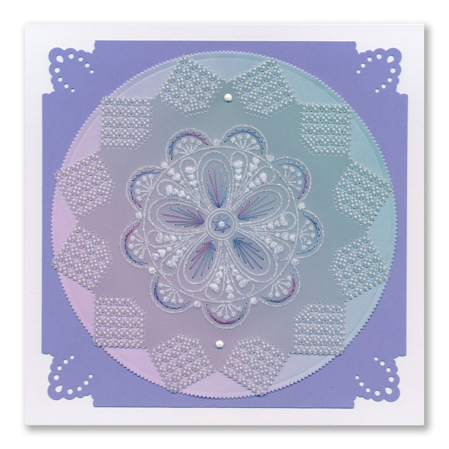 Tina's Floral Embroidery Parchlets A6 Square Groovi Plate Collection