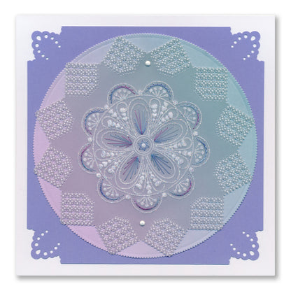 Tina's Floral Embroidery Parchlets A6 Square Groovi Plate Collection