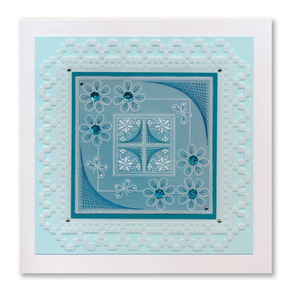 Tina's Floral Embroidery Parchlets A6 Square Groovi Plate Collection