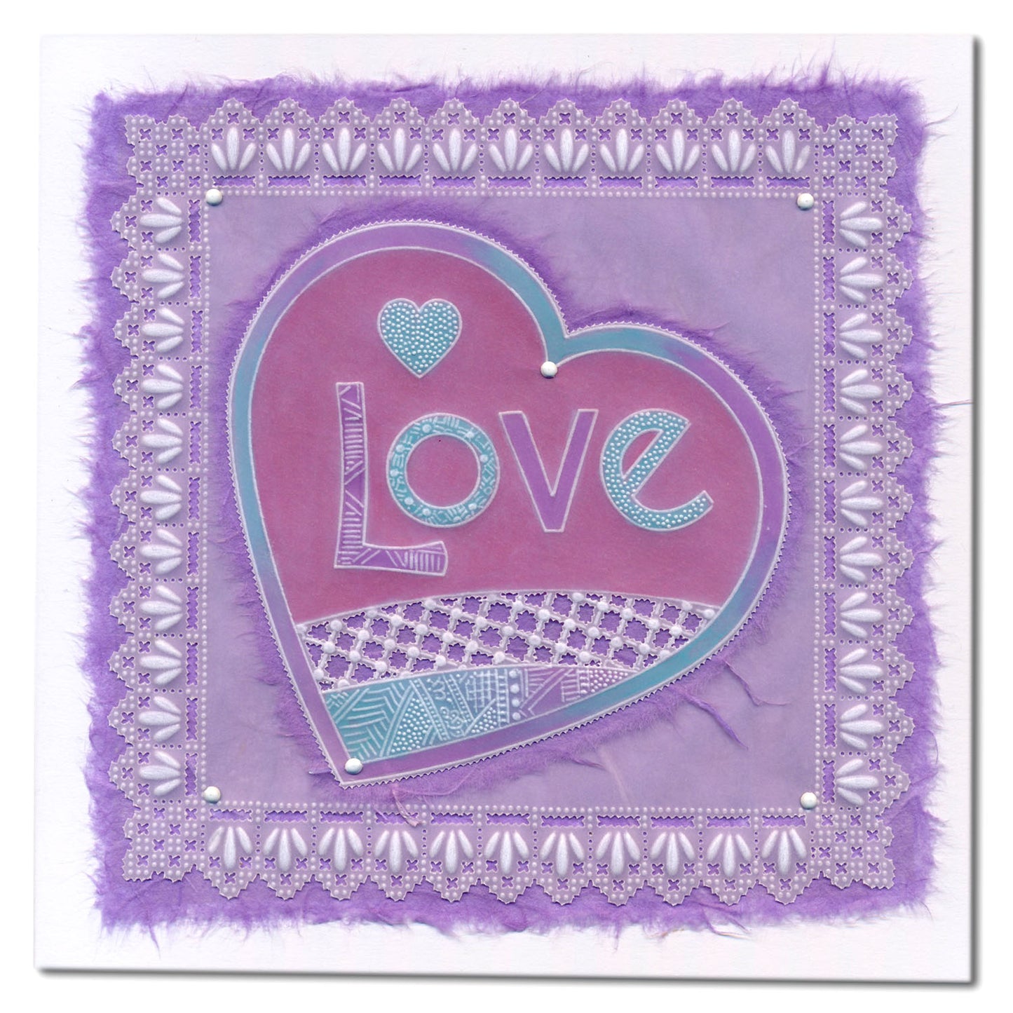 Barbara's SHAC Love Heart Doodle A5 Square Groovi Plate