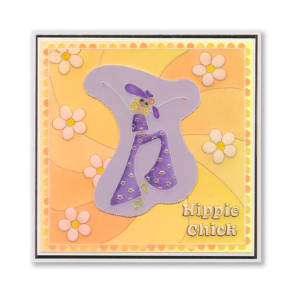 Barbara's SHAC Hippie Chicks A4 Stamp Set & A5 Groovi Plate