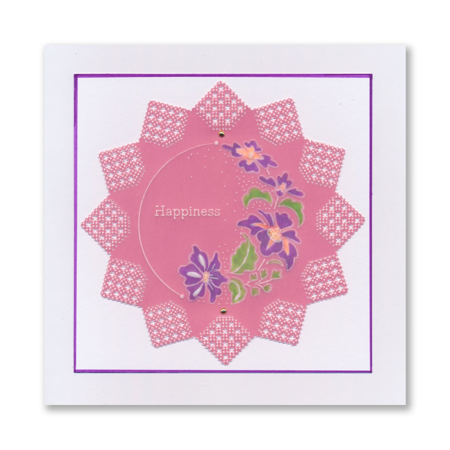 Barbara's Happiness - Floral Crescent & Panel A5 Groovi Plate
