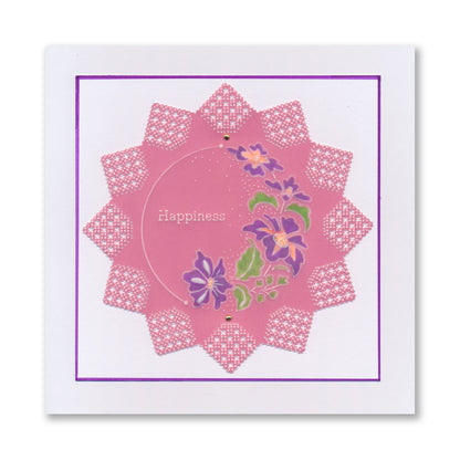 Barbara's Happiness - Floral Crescent & Panel A5 Groovi Plate