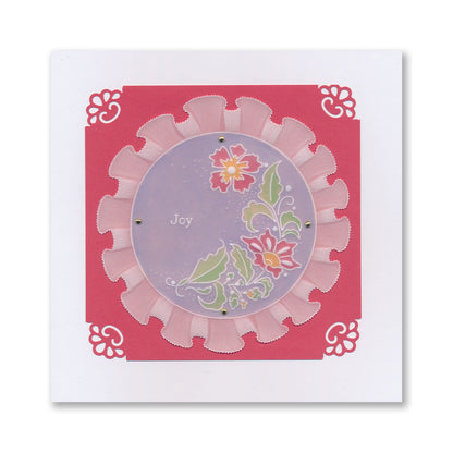 Barbara's Joy - Floral Crescent & Panel A5 Groovi Plate