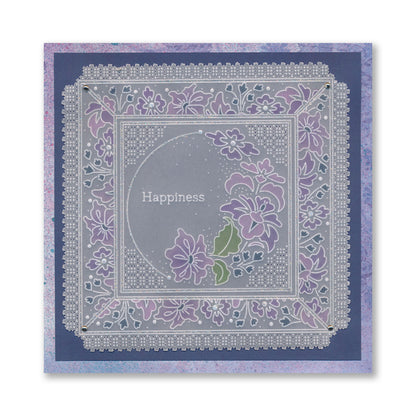 Barbara's Happiness - Floral Crescent & Panel A5 Groovi Plate