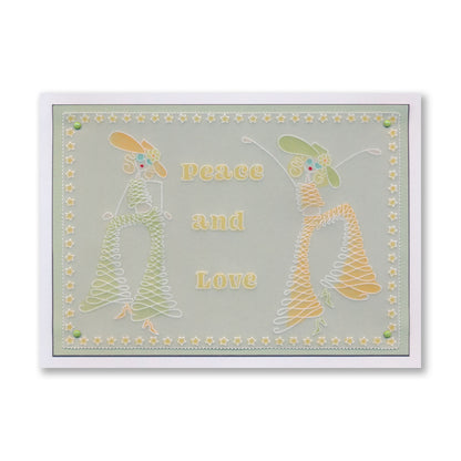 Barbara's SHAC Hippie Chicks A4 Stamp Set & A5 Groovi Plate