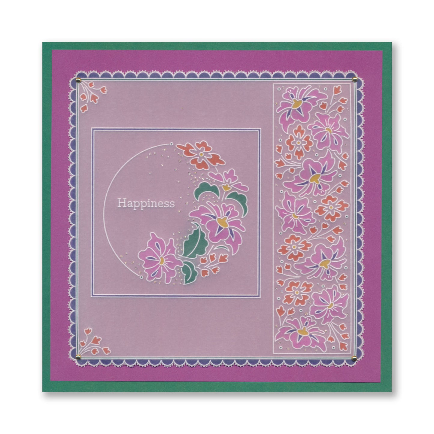 Barbara's Happiness - Floral Crescent & Panel A5 Groovi Plate