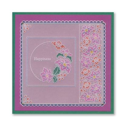Barbara's Happiness - Floral Crescent & Panel A5 Groovi Plate