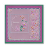Barbara's Happiness - Floral Crescent & Panel A5 Groovi Plate