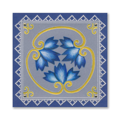 Barbara's Great Day - Japanese Floral Tiles Sampler A4 Groovi Plate