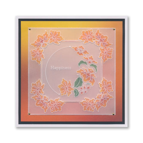 Barbara's Happiness - Japanese Floral Crescent & Panel A5 Groovi Plate