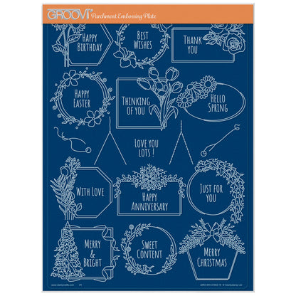 Seasonal Tags & Frames A4 Groovi Plate