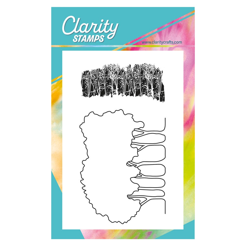 Grove Trees Outline A6 Stamp & Mask Set