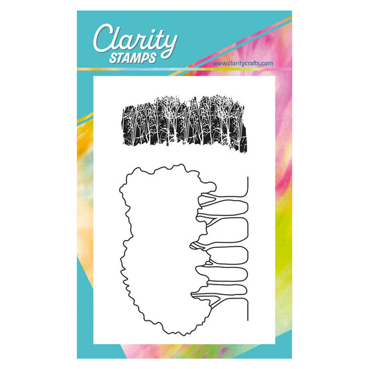 Grove Trees Outline A6 Stamp & Mask Set