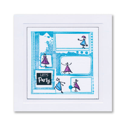 Bijou Grunge Layout Montage A4 Slim Stamp Set