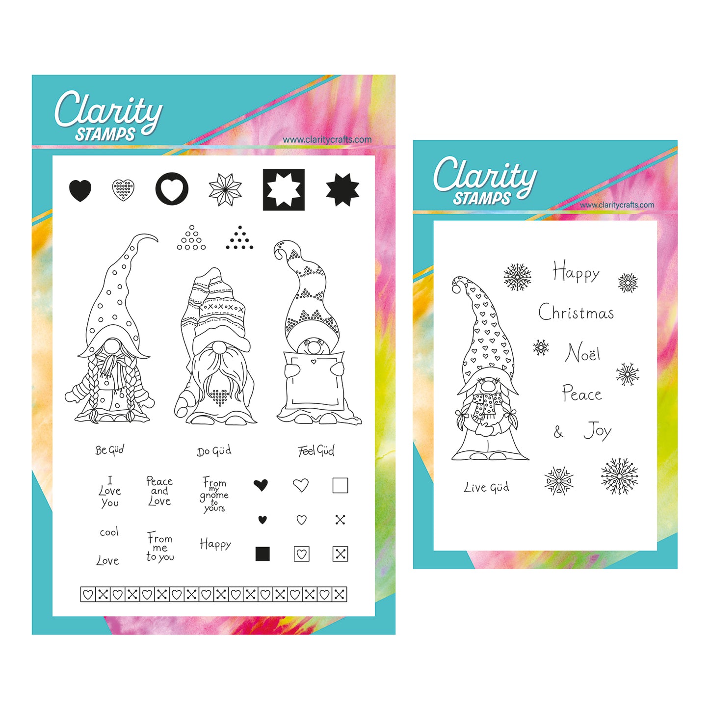 Barbara's Güd Gnomes A5 & A6 Square Stamp & Mask Duo