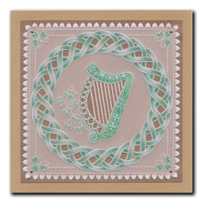 Linda's Celtic Harp Layering Frame A4 Square Groovi Plate