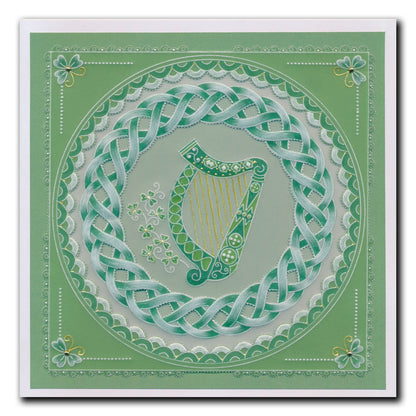 Linda's Celtic Harp Layering Frame A4 Square Groovi Plate