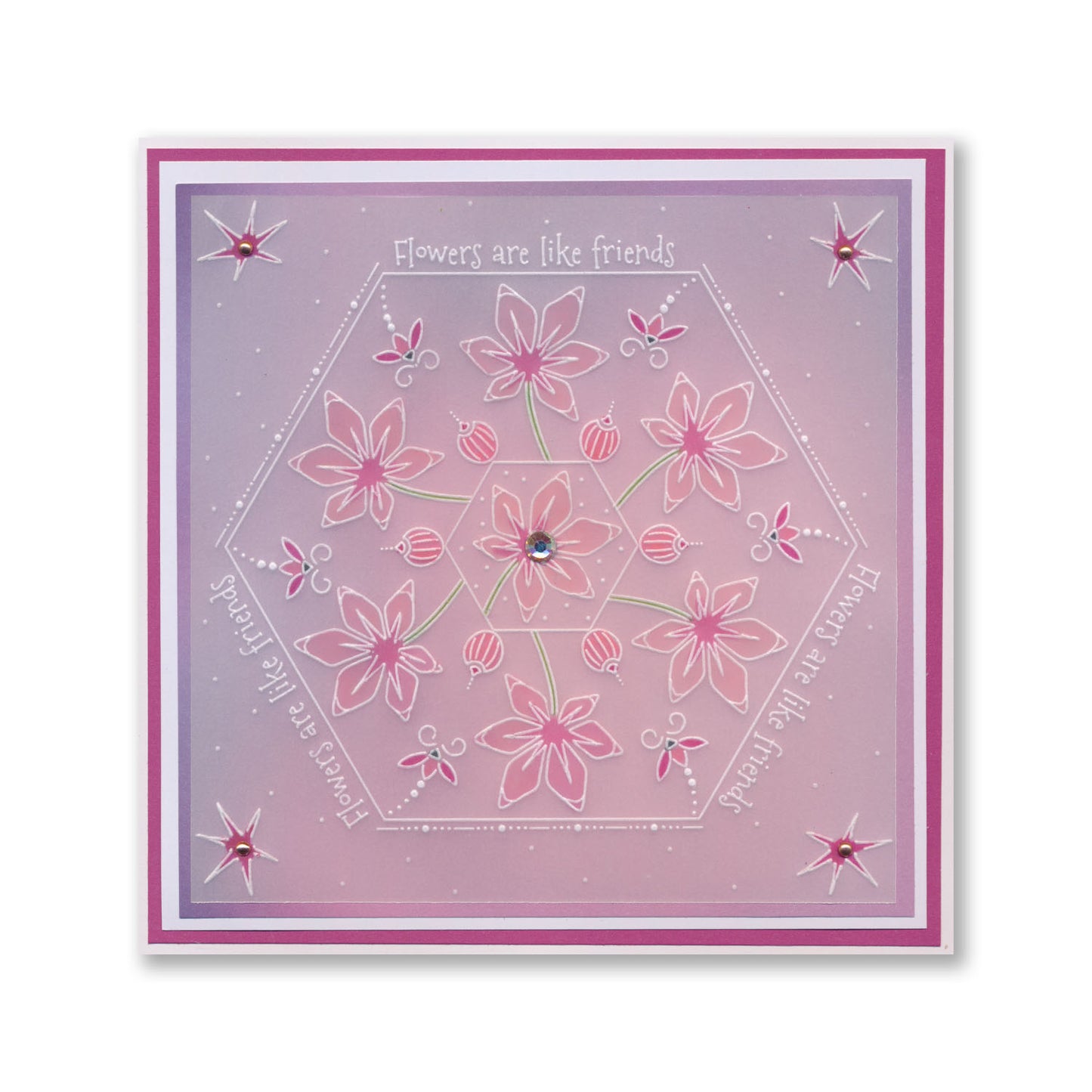 Winter Floral Spray A6 & Spacer Groovi Plate Trio