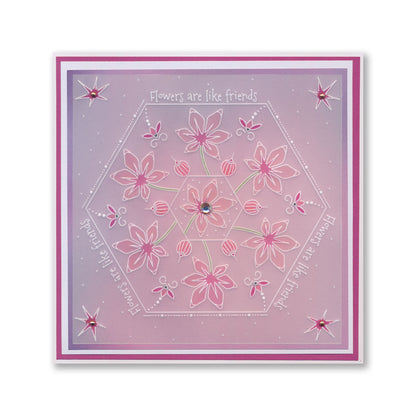 Winter Floral Spray A6 & Spacer Groovi Plate Trio