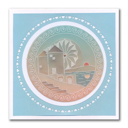 Linda's Windmills of Mykonos Layering Frame A4 Square Groovi Plate
