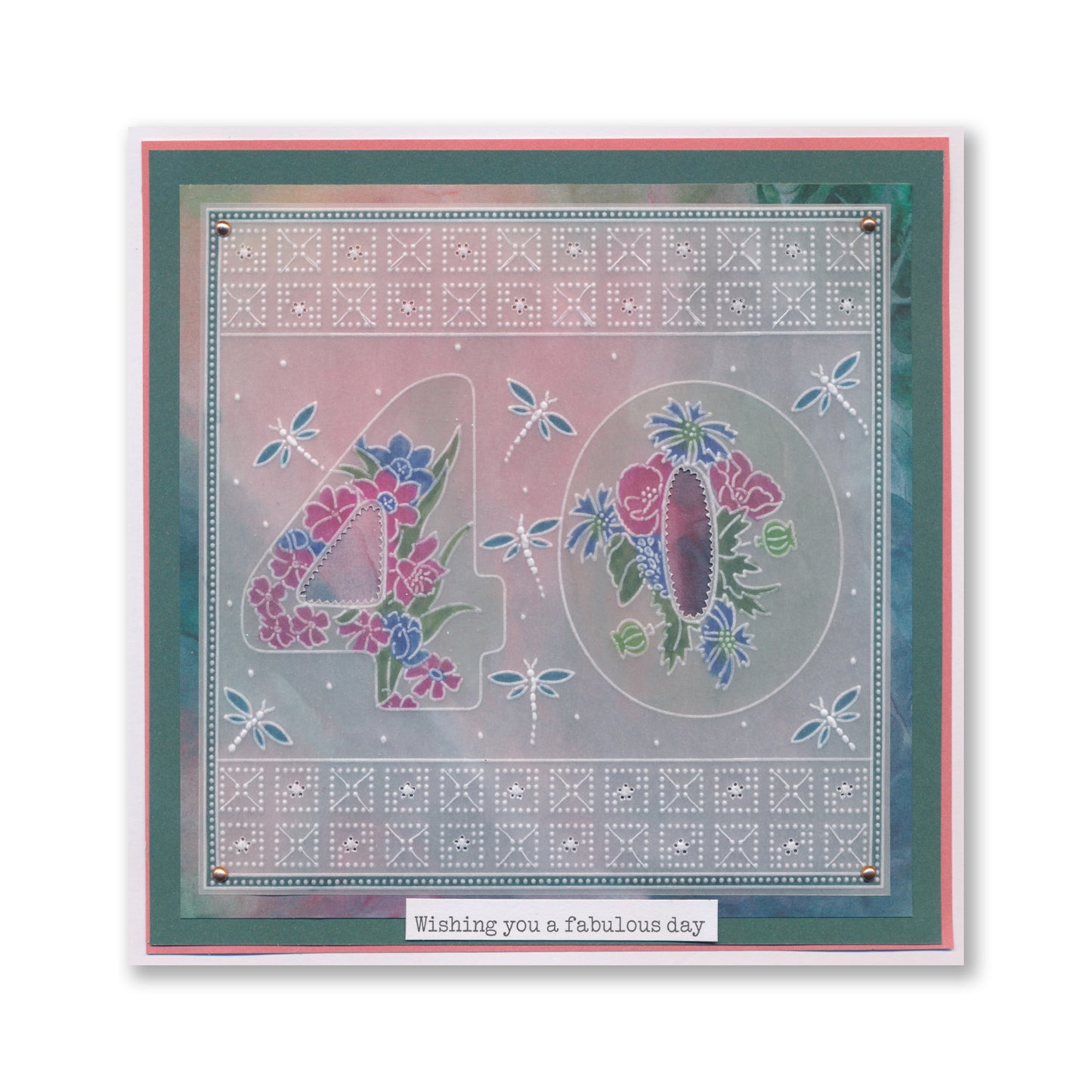 Linda's Floral Numbers A6 Square Groovi Plate Collection