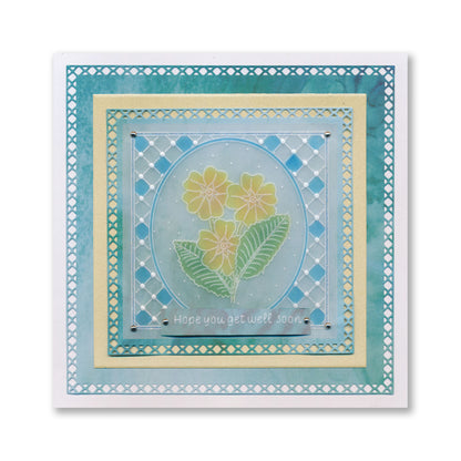 Get Well Soon Primrose A6 Square Groovi Plate