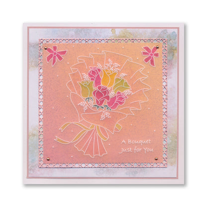Linda's Rose Bouquet A5 Square Groovi Plate