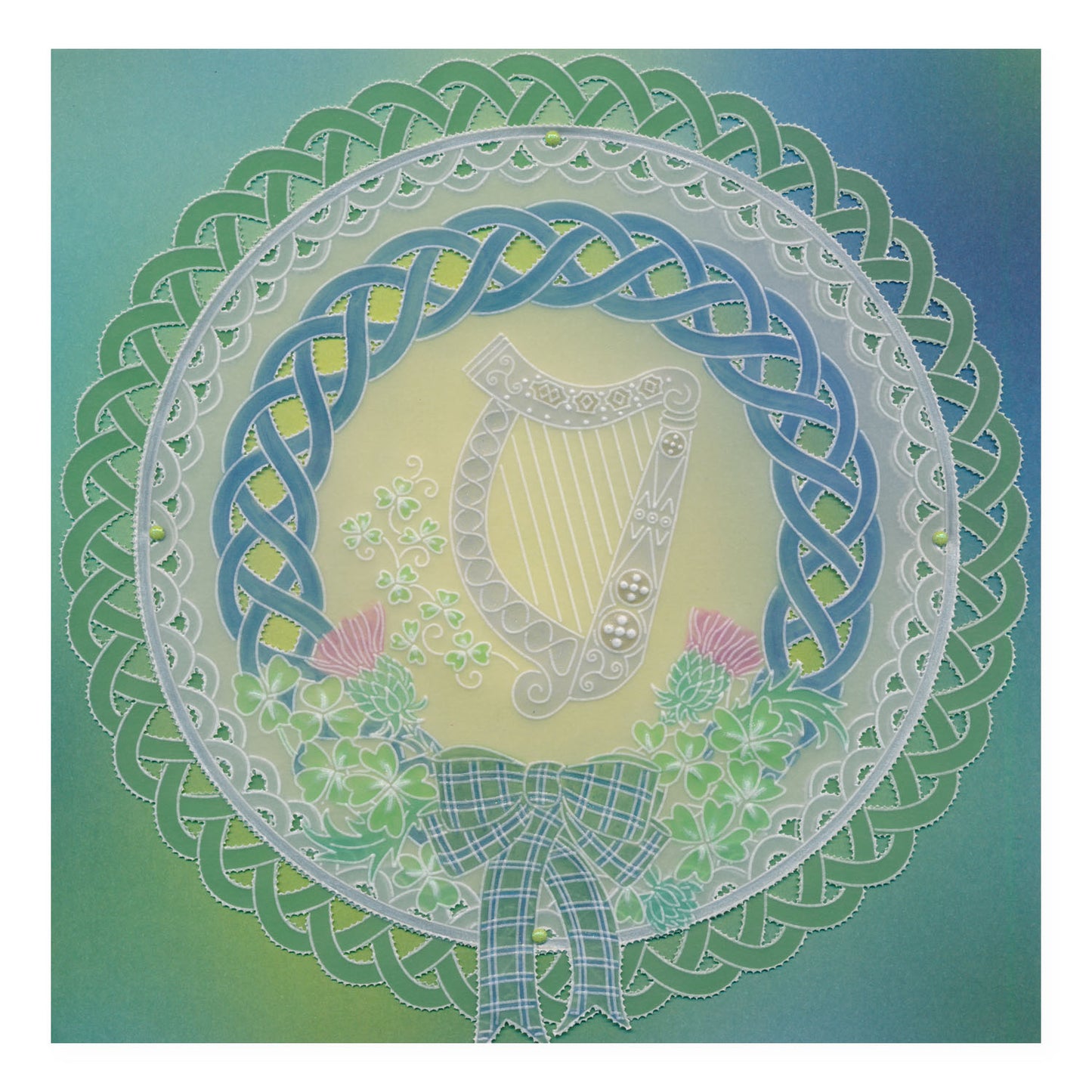 Linda's Celtic Harp Layering Frame A4 Square Groovi Plate
