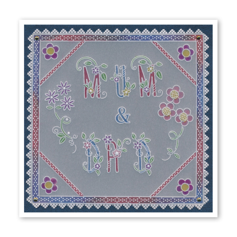 Barbara's Happy Numbers & Embellishments A5 Square Groovi Plate