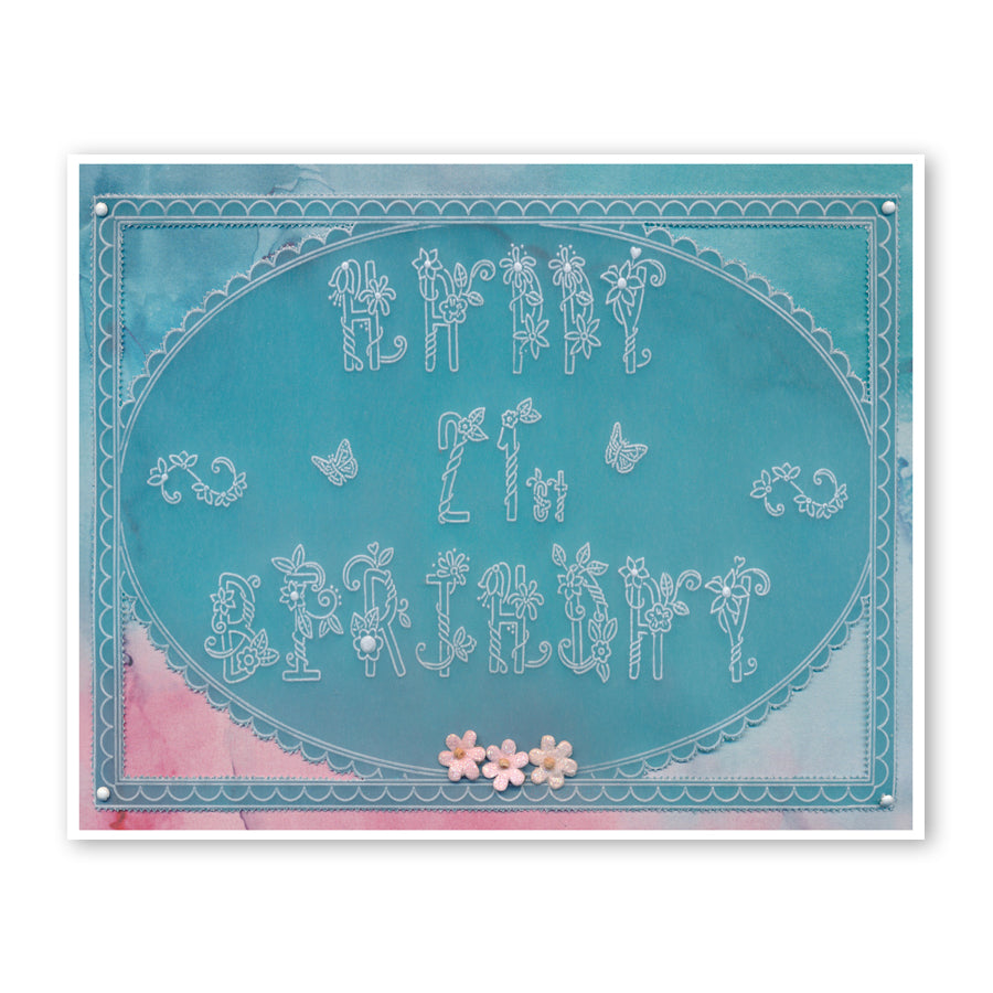 Barbara's Happy Numbers & Embellishments A5 Square Groovi Plate