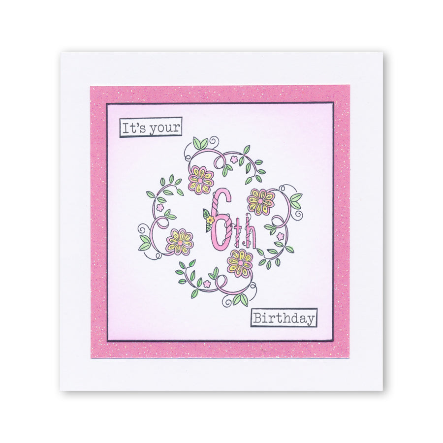 Barbara's Happy Numbers A6 Square Stamp Set