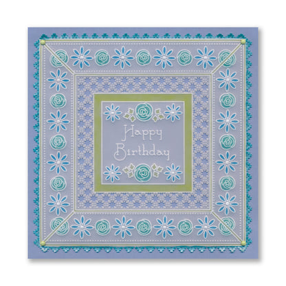 Tina's Happy Birthday Rosie Doodles All in One A5 Square Groovi Plate